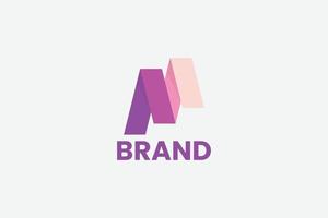 Is a simple ribbon logo from the letter N or it could be M which is very unique and modern vector