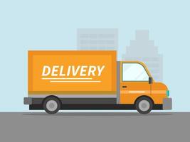 Flat Design Delivery truck vector