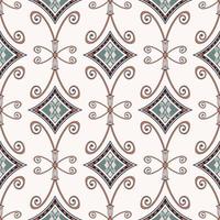 White cream-green color ethnic aztec geometric hand drawing shape seamless pattern background. Use for fabric, textile, interior decoration elements, upholstery, wrapping. photo