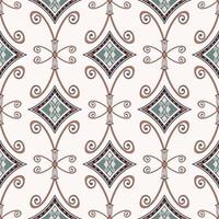 White cream-green color ethnic aztec geometric hand drawing shape seamless pattern background. Use for fabric, textile, interior decoration elements, upholstery, wrapping. photo