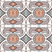 Brown-green colorful ethnic aztec persian floral hand drawing shape seamless pattern background. Use for fabric, textile, interior decoration elements, upholstery, wrapping photo