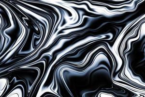 Abstract fluid art marble free flowing pattern with modern black and white metallic gradient color background. photo