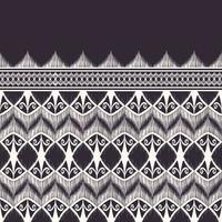Traditional ikat ethnic tribal shape black and white color seamless pattern background. Use for fabric, textile, interior decoration elements, upholstery, wrapping.