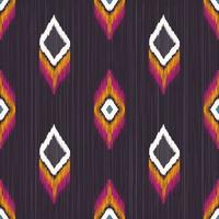 Ikat ethnic rhombus shape design seamless pattern on black background. Use for fabric, textile, interior decoration elements, upholstery, wrapping. photo