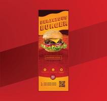 Hamburger restaurant roll up banner template vector