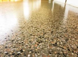 Terrazzo flooring for interior with beautiful colors, shiny and clean. photo
