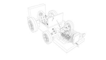 arte lineal de diseño de autos clásicos vector