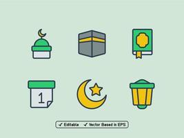 paquete de iconos de ramadán e islam vector