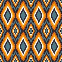 vector colorido étnico tribal azteca tradicional rombo zig zag forma de patrones sin fisuras sobre fondo negro. uso para telas, textiles, elementos de decoración de interiores, tapicería, envoltura.