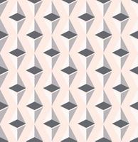 Modern cream grey geometric triangular prism or 3d diamond rhombus shape seamless pattern background. Use for fabric, interior decoration elements, wrapping. vector