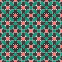 Islamic persian star geometric seamless pattern ethnic red - green color design background. Use for fabric, textile, interior decoration elements, upholstery, wrapping. vector