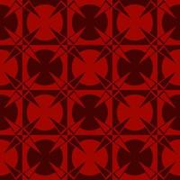 Modern abstract red monochrome color geometric checkered circle background with triangle star shape seamless pattern. Use for fabric, interior decoration elements, upholstery, wrapping. vector