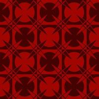 Modern abstract red monochrome color geometric checkered circle background with triangle star shape seamless pattern. Use for fabric, interior decoration elements, upholstery, wrapping. vector