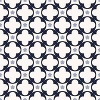 Blue color geometric circle round and small square star shape seamless background. Simple peranakan pattern design. Use for fabric, textile, interior decoration elements, upholstery, wrapping. vector