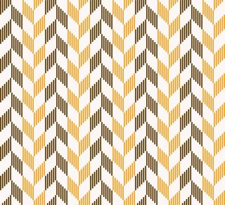 Modern herringbone chevron pattern from small line shape brown yellow color seamless background. Use for fabric, textile, wrapping, packaging, upholstery, interior decoration elements.