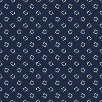 Modern small square random shape design white stroke seamless pattern on blue background. vector