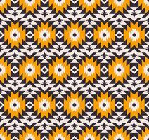 Colorful yellow native aztec with triangle geometric shape pattern design seamless on white background. Use for fabric, textile, interior decoration elements, upholstery, wrapping. vector