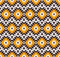 Colorful yellow native aztec with triangle geometric shape pattern design seamless on white background. Use for fabric, textile, interior decoration elements, upholstery, wrapping. vector