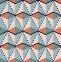 Retro vintage brown-green color abstract geometric triangular shape seamless pattern background. Use for fabric, interior decoration elements, wrapping. vector