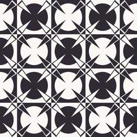 Abstract black and white monochrome color geometric checkered circle background with triangle star shape seamless pattern. Use for fabric, interior decoration elements, wrapping. vector