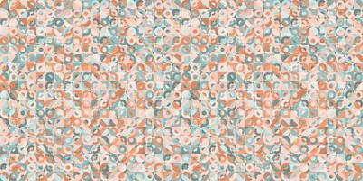 Abstract art small geometric random colorful circle-triangle shape seamless pattern trendy background. Use for template, cover, fabric, interior decoration elements. vector