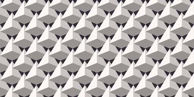 Abstract 3d triangular pyramid prism shape seamless pattern background. Monochrome color and minimal trendy architecture template concept. Use for interior decoration elements. vector