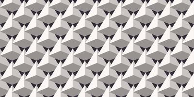 Abstract 3d triangular pyramid prism shape seamless pattern background. Monochrome color and minimal trendy architecture template concept. Use for interior decoration elements. vector