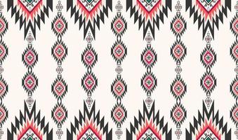 Ikat native aztec geometric shape seamless background. Ethnic tribal colorful red pattern design. Use for fabric, textile, interior decoration elements, upholstery, wrapping. vector
