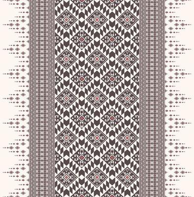 Native aztec geometric rhombus square zig zag border seamless background. Ethnic tribal red-brown pattern design. Use for fabric, textile, interior decoration elements, upholstery, wrapping.