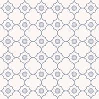 Geometric shape small star flower grid seamless pattern blue grey color background. Simple Sino-Portuguese or Peranakan pattern. Use for fabric, textile, interior decoration elements. vector
