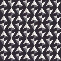 abstracto pequeño geométrico 3d pirámide triangular prisma forma patrón sin costuras sobre fondo negro. plantilla de arquitectura de moda mínima. Uso para elementos de decoración de interiores. vector