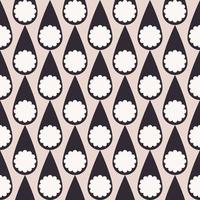Flower in drops geometric shape seamless pattern on brown cream color background. Simple ethnic paisley pattern. Use for fabric, interior decoration elements, wrapping. vector