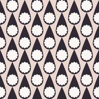 Flower in drops geometric shape seamless pattern on brown cream color background. Simple ethnic paisley pattern. Use for fabric, interior decoration elements, wrapping. vector