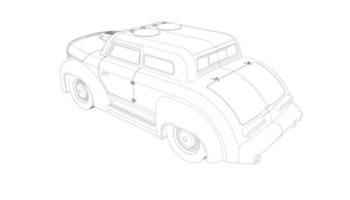 Old car design line art vector