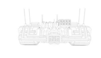 arte lineal del tanque de asalto vector