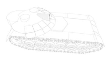 line art of destroyer tank vector