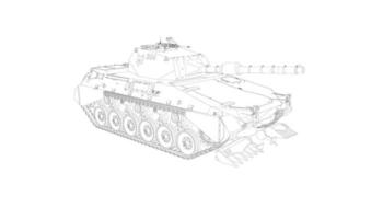 arte lineal del tanque destructor vector