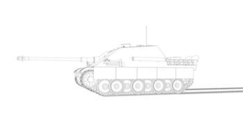 arte lineal de tanques militares vector