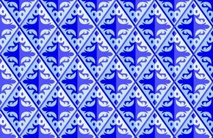 Pattern Batik Blue White Diamond Geometric Tile for Abstract Background Template Poster or Business vector