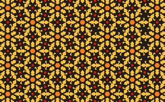 Batik Floral Pattern Red and Yellow Geometric Abstract Background for Template Poster Feed vector