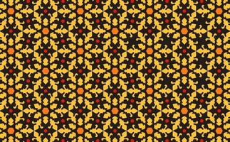 Batik Floral Pattern Red and Yellow Geometric Abstract Background for Template Poster Feed vector