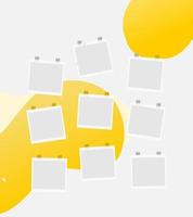 Sticky Note or Yellow Photo Frame Sets Vector Template for Album or Timeline Image Business Brainstorming