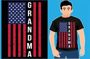 Grandma T-shirt Design. vector