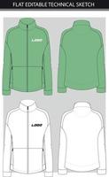 Performance jacket flat sketch vector file