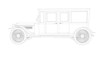 Old car design line art vector