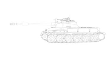 arte lineal de tanques militares vector