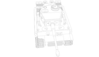 line art of military tanks vector