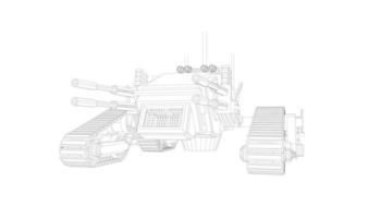 arte lineal de tanques militares vector