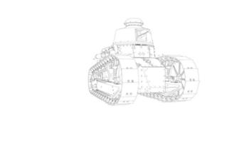 line art of assault tank vector