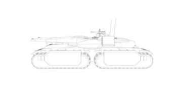 line art of military tanks vector